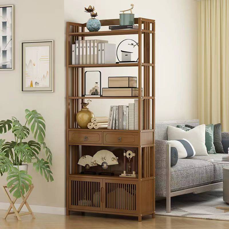 玄关柜楠竹酒架客厅屏风隔断柜现代间厅柜双面博古架新中式餐边柜