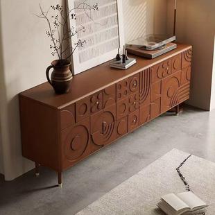 古六法MKD式 设计师实木雕花餐边柜中古玄关柜复柜风电视客厅靠墙