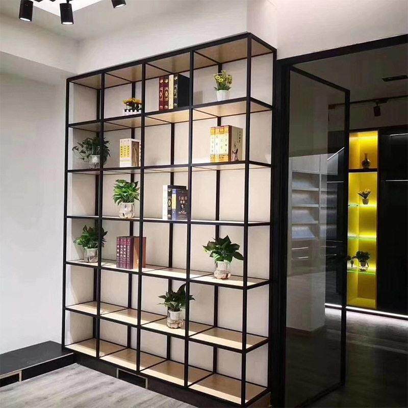 钢铝合金书架落地883客厅餐厅多层断展示花架公室置隔架物架极简