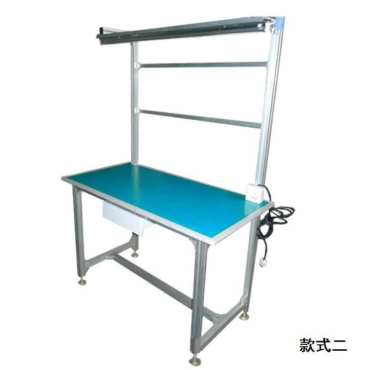 铝型材防静电工作台单面操作双边带灯支架不锈钢维修检验测试台面