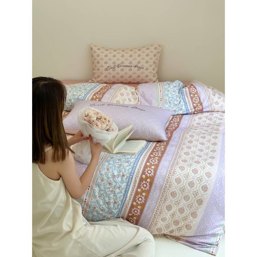 Time高ory秋冬季长绒棉纯100精密刺绣床上四件套棉m全棉202YZE5新