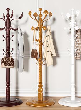 实木地挂衣架落卧室衣帽架用挂衣杆多家功挂能立式衣服架简VUD易