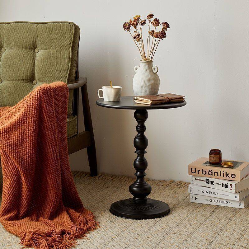 复古角几轻奢沙发边几客厅家用小茶几边桌铁艺床头置物阳台小圆桌