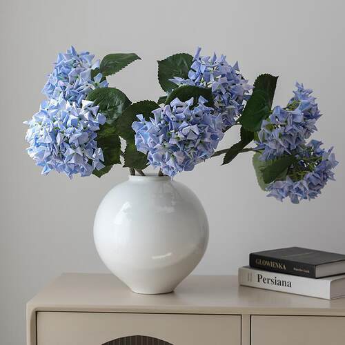 JMH96656轻奢蓝色绣球花假饰花客厅设装摆件摆装花保湿花饰艺摆件