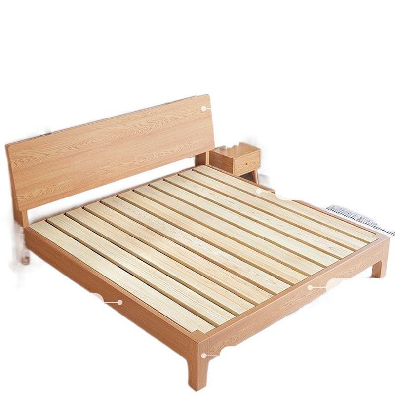 床实木床现代XUT约主卧床1.简8m软包12m单人床架橡木全实木床双人