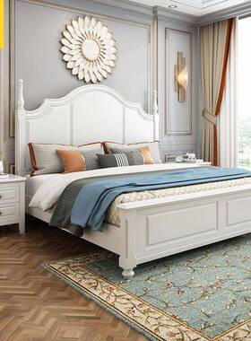 时尚优美式轻奢木床主卧实双人床1雅.5米现代NYK简约18米欧.式储