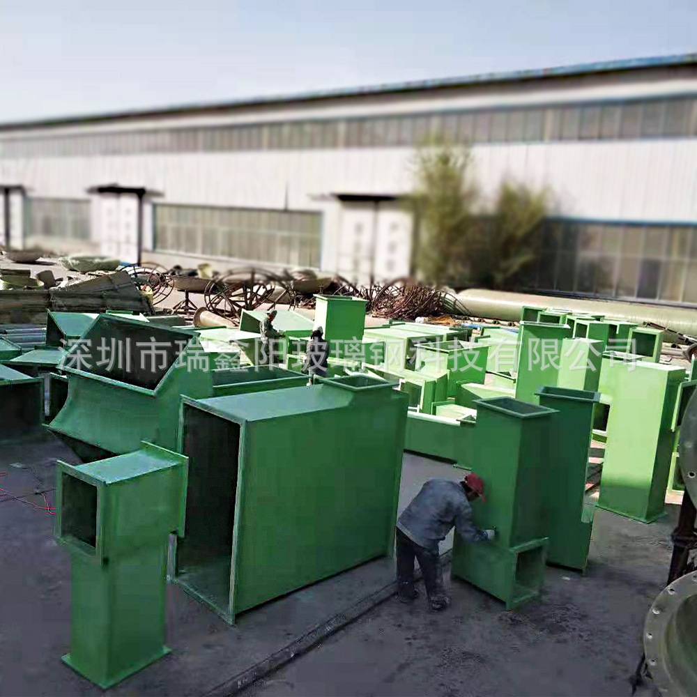 污水厂垃圾处理站防腐防潮有机玻璃钢风管手糊缠绕圆形矩形通风管