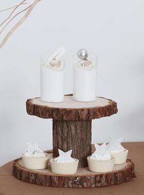 双欧式木歇质森系摆甜品台件IZX婚礼装饰展示架子层下午茶冷餐会