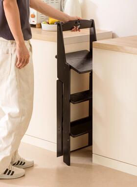 吧台凳背可折叠凳LAA免安装餐折叠椅家用凳子实木椅子吧台三步梯