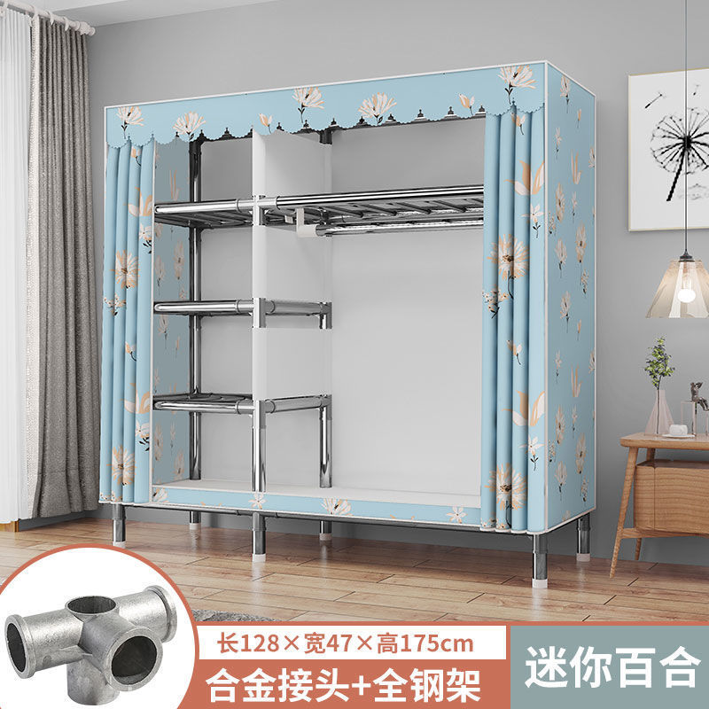 简易布衣柜钢管加粗挂衣收纳