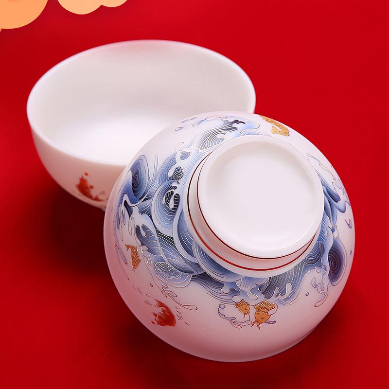 瓷颠羊脂玉瓷语POP陶瓷米饭碗家用碗饭碗饭4.寸5寸吃5碗高端碗