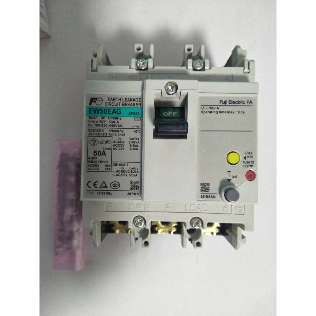 富士漏电断路器EW50EAG 3P030B 漏电开关 EW50EAG 3P050B 50A