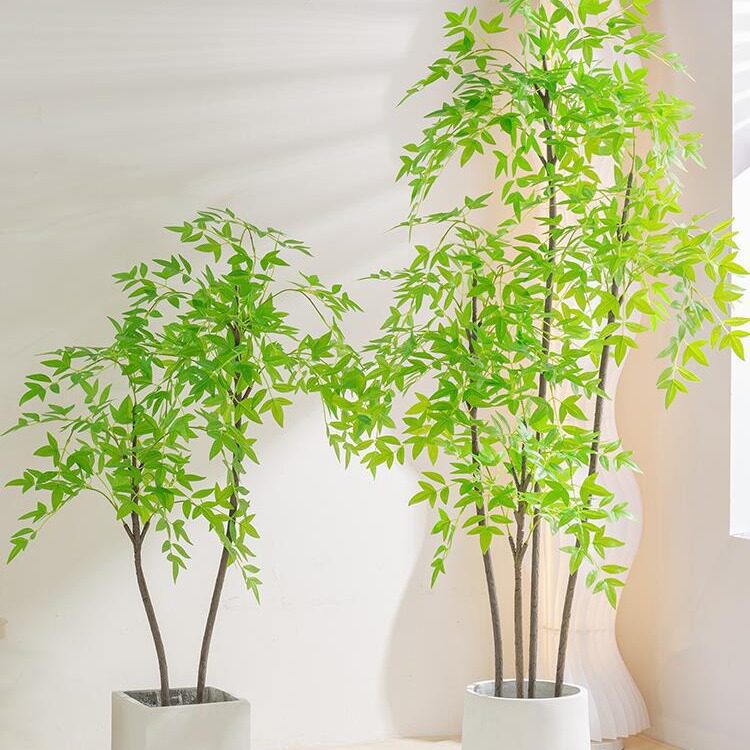 南天竹绿植轻奢盆栽室内客厅大型落地装饰仿生假植物造景