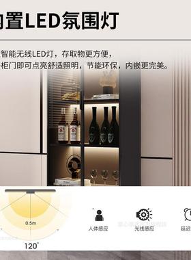 展ShJ轻奢酒柜书柜璃门示玻柜家用件大容量BRT摆柜一体靠墙餐边柜