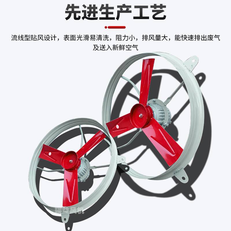 FA-50/60/75工业圆形风扇带网罩款隔异物安全排风扇20寸24寸30寸