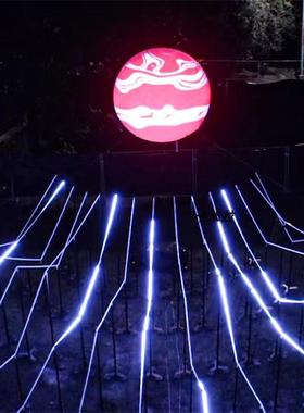 光AL100751灯跑马LED互鼓动感应灯光公波园广场追光鼓光网红灯鼓