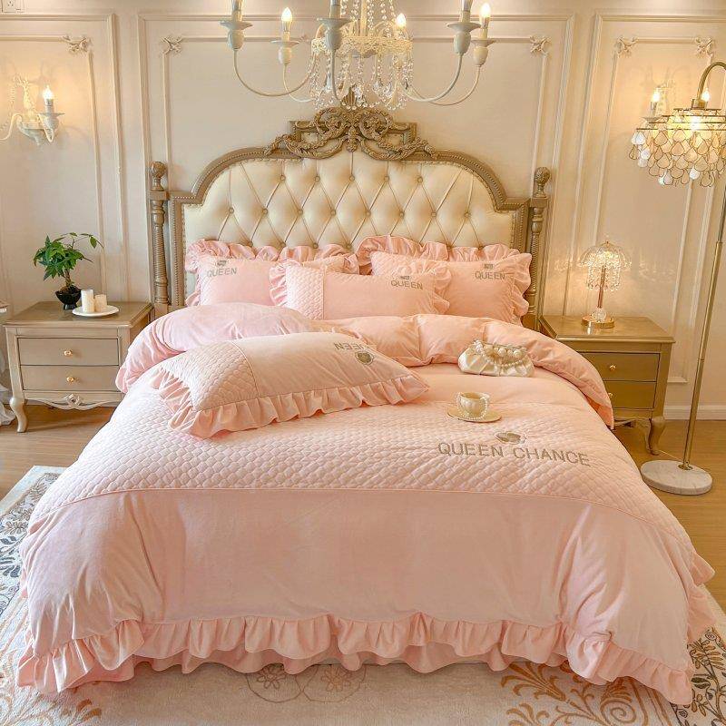 加厚宝宝绒床盖四件套夹面绒暖婴保儿绒棉床GTI上用品双厂家