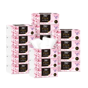 洁柔抽纸锦鲤家用纸巾24包整箱80抽四层厚实卫生纸实惠面巾餐巾纸