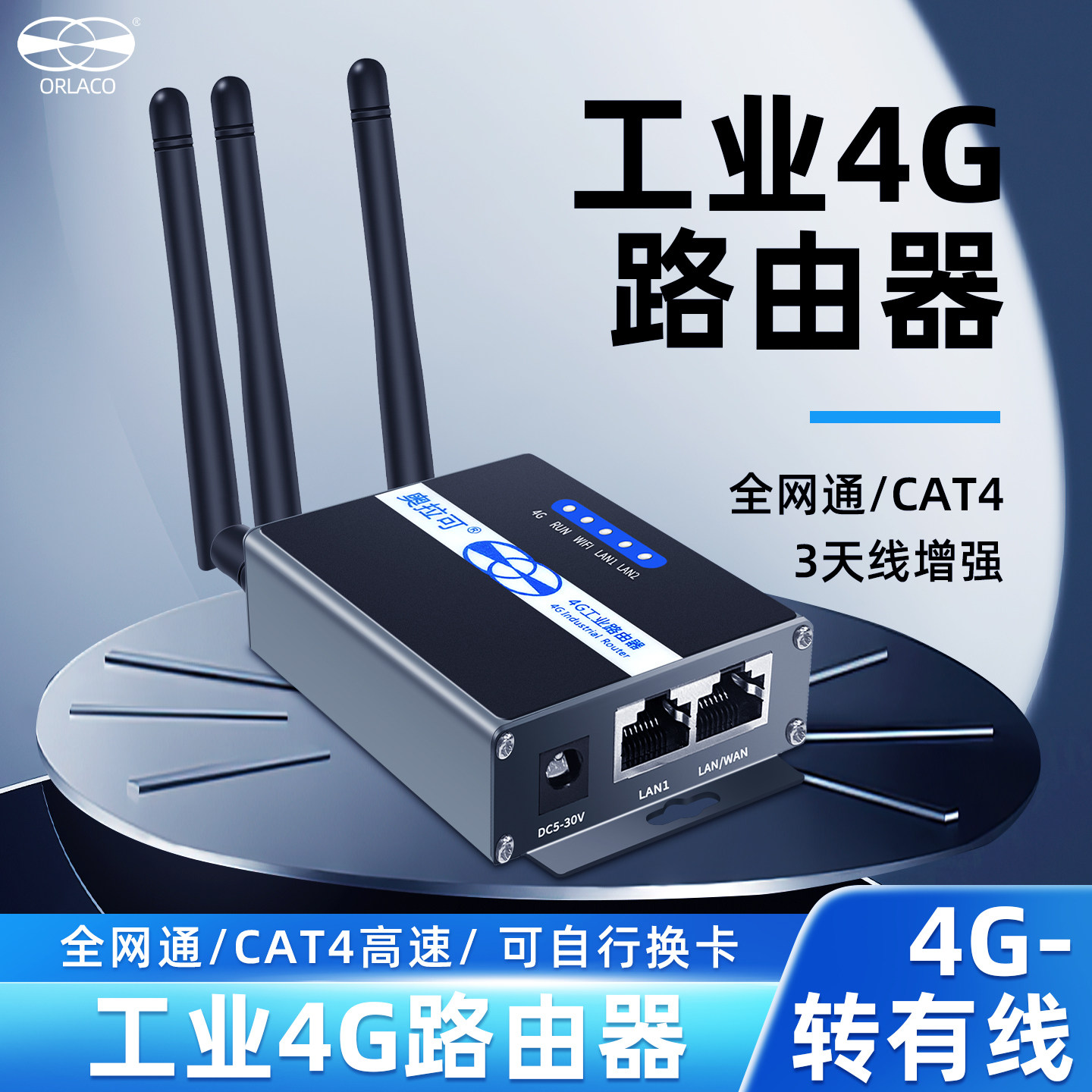 【全新升级】CAT4工业4G路由器插卡4G转有线WIFI全网通双LAN口充电桩监控快递车数据上网免拉宽带