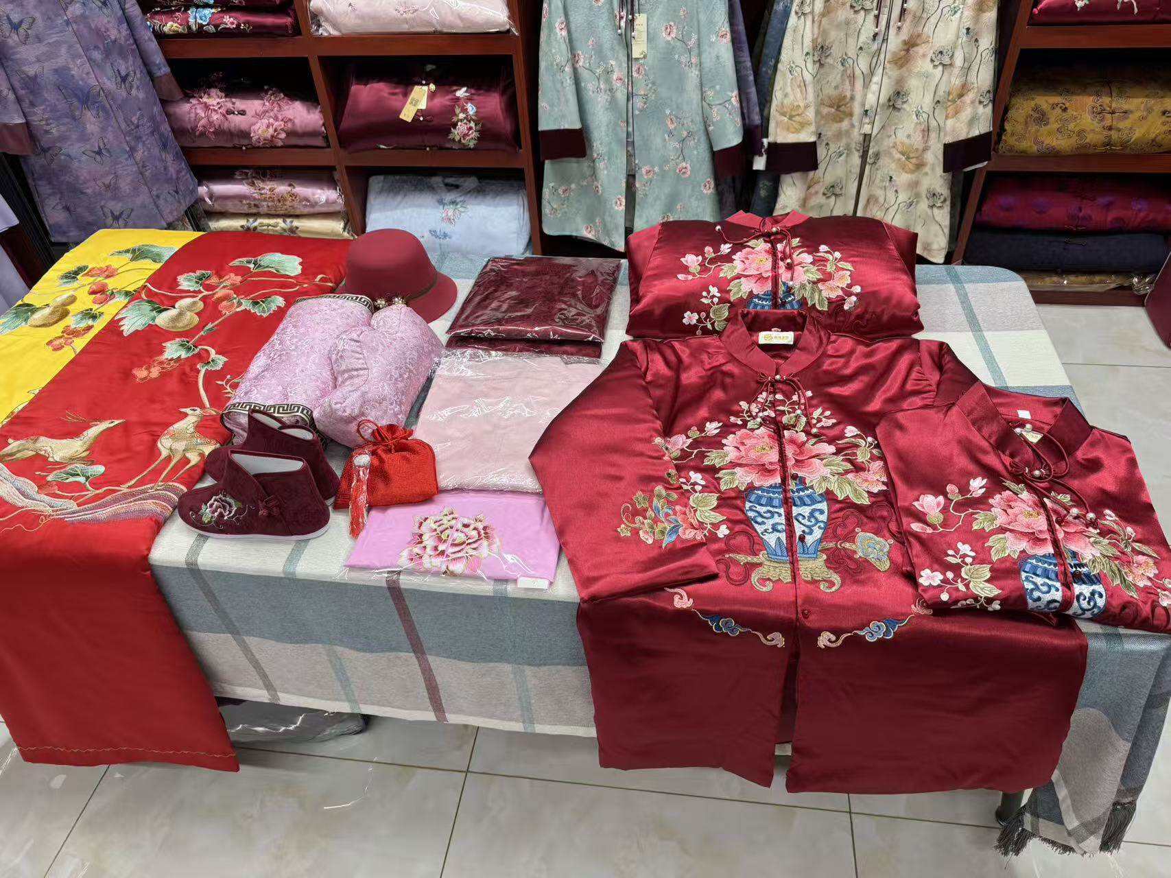 真丝苏绣女寿衣寿服全套配齐顺丰