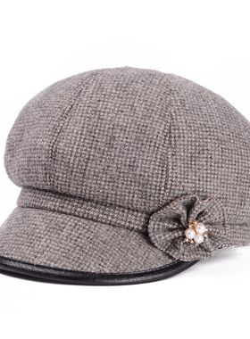 帽子女中老年春秋季新款鸭舌帽妈妈婆婆帽鸭舌帽30-40-50保暖加厚