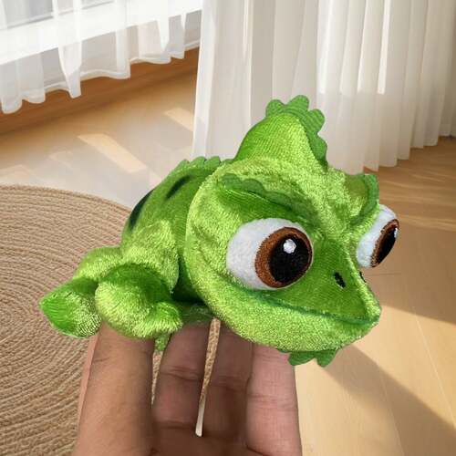 变色龙绿色蜥蜴毛绒公仔坐肩带磁盘料理王老鼠蜘蛛布偶娃娃
