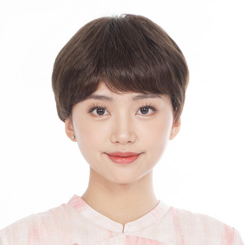 利落微卷手织假发娇滴滴