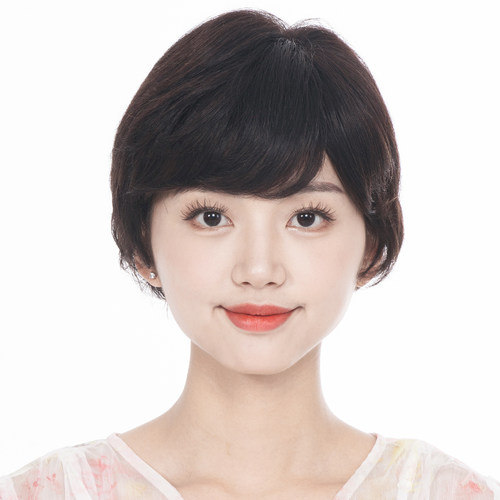 自然手织微卷短款假发套娇滴滴