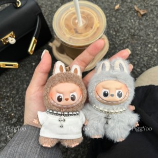 原创Labubu十字架项链拉布布吊坠泡泡玛特4代心底密码娃衣配饰品