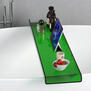 亚克力轻奢浴缸泡澡置物架家用卫生间手机收纳透明支架子浴盆托盘