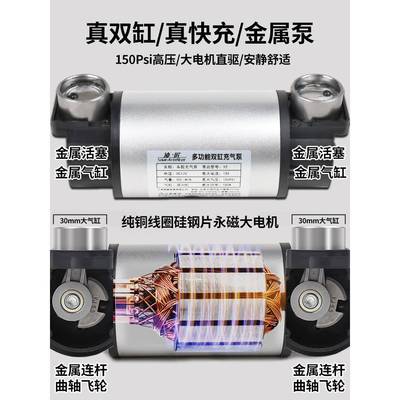 凌匠多功能SUV车载充气泵双缸高压大功率电动汽车用轮胎打气泵V
