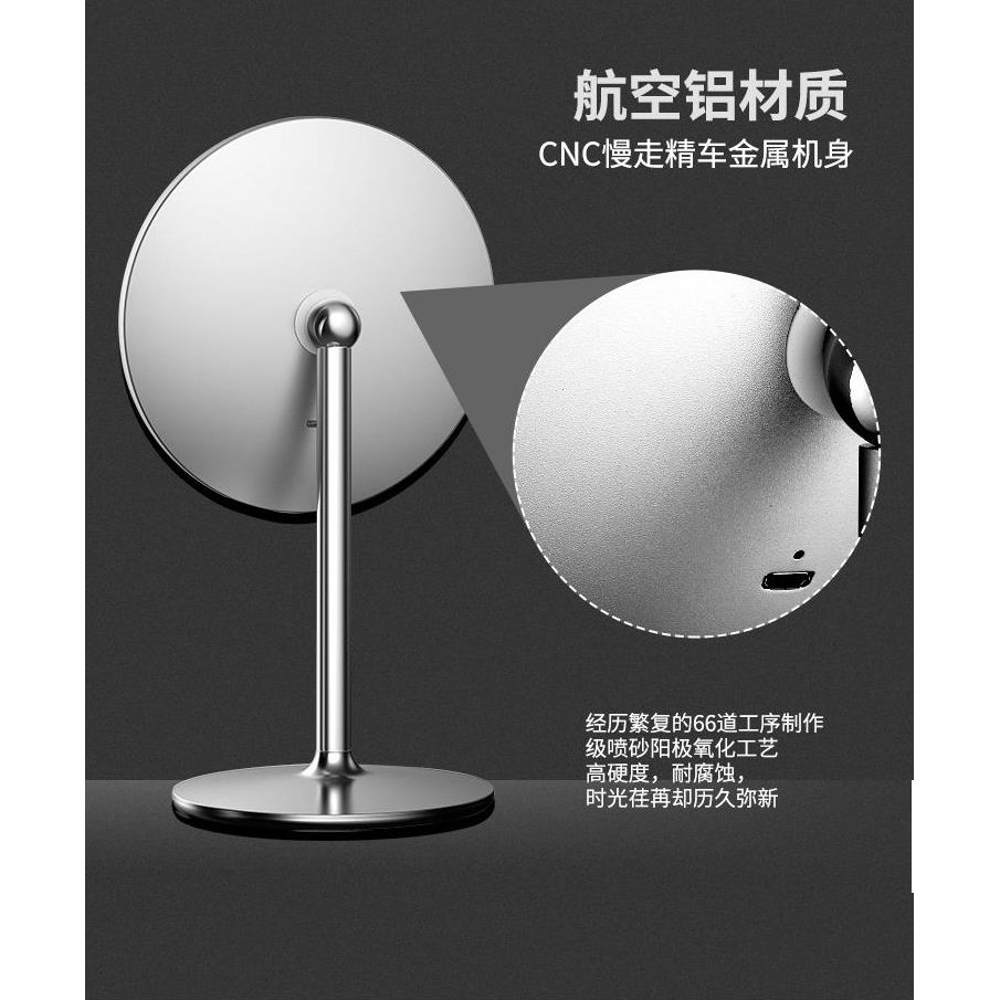 化妆镜台式led灯补光桌面日光便携美妆网红智能带灯梳妆镜子