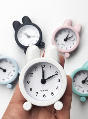 厂家小兔创意可爱迷你金属小闹钟儿童学生文具礼品可加LOG