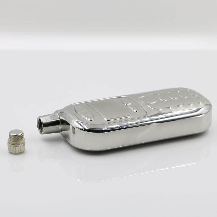 酒壶【久久】跨境货源复古手机型不锈钢酒壶3盎司优质镜面随身酒