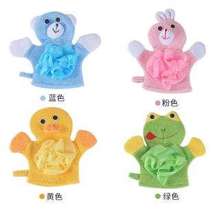 卡通可爱带浴花两用沐浴手套儿童浴擦 厂家直销儿童搓澡巾新款