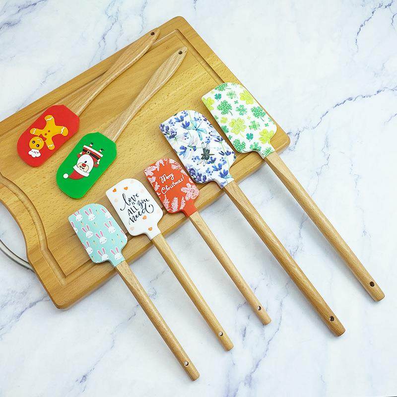 厂家直供硅胶刮刀木柄牛油刮刀厨房烘焙搅拌刀奶油抹刀烘焙工具