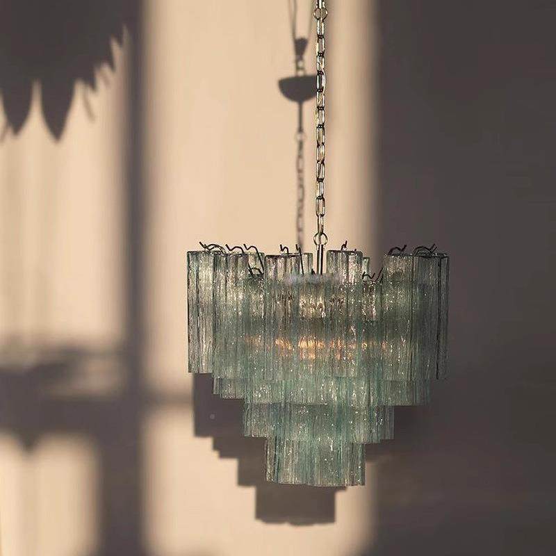 法654式MURAN客厅灯轻奢中古玻别复式楼梯吊灯美式璃主卧O室灯墅