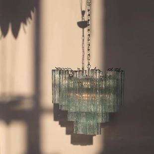 璃主卧O室灯墅 楼梯吊灯美式 法654式 MURAN客厅灯轻奢中古玻别复式