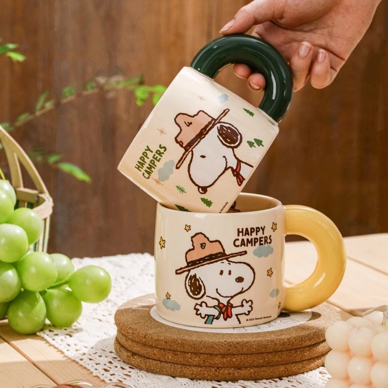 史努比陶瓷马克杯家用2025新款卡通高颜值创意带刻度儿童喝水杯子,餐饮具,马克杯,淘宝优惠券,粉丝福利购,淘宝优惠卷