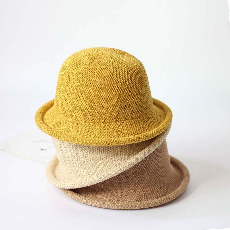 官方旗舰店帽子女款2026新款春夏款时尚韩版卷边渔夫帽简约棉麻针