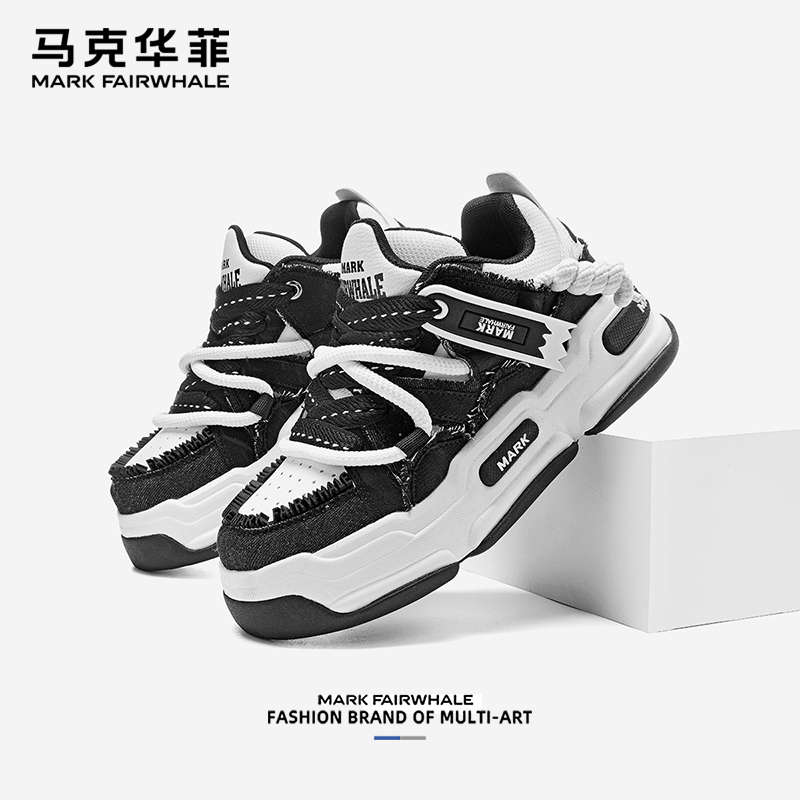 马克华菲老爹鞋男冬季新款休闲运动鞋男士厚底增高机甲鞋板鞋子男
