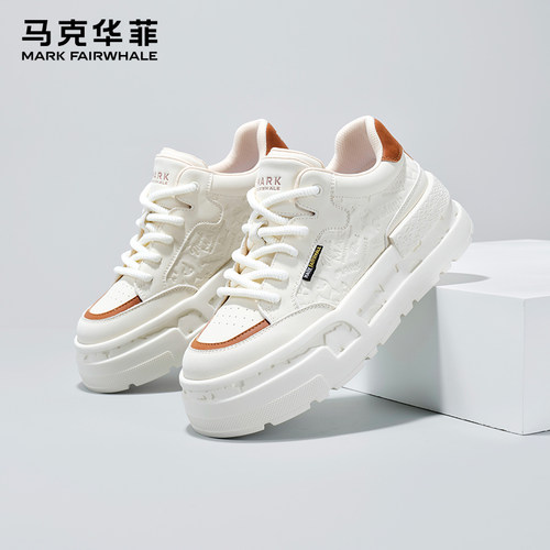 马克华菲男鞋冬季新款男女情侣鞋厚底增高小白鞋子男休闲鞋板鞋男