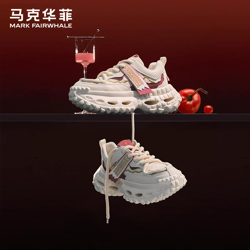 马克华菲老爹鞋男2025冬季新款情侣款轮胎底厚底增高休闲运动鞋女