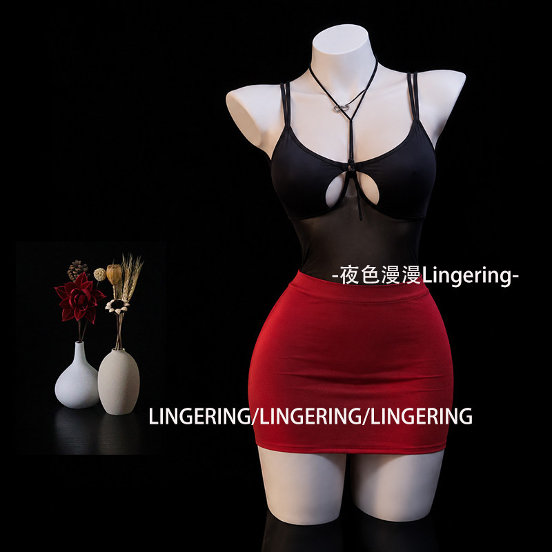 性感秘书制服包臀裙女cosplay纯欲御姐夜店镂空连体睡衣套装qqny