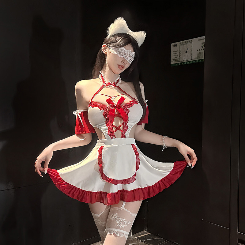情调内衣性感蕾丝女仆制服套装角色扮演纯欲抹胸露背趣味女士睡衣