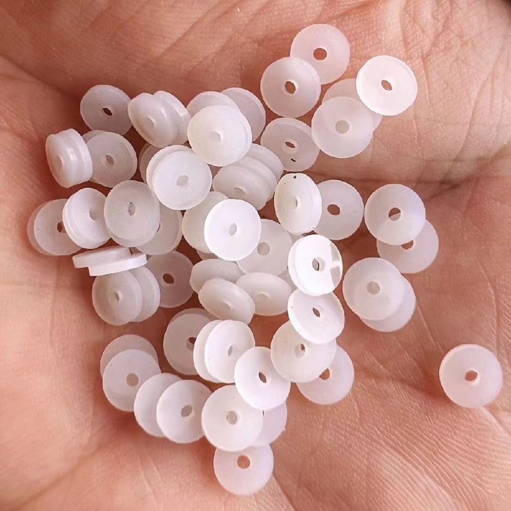 厚1mm硅胶珍珠垫片防摩擦项链手串橡胶隔片黑透明玛瑙水晶文玩diy