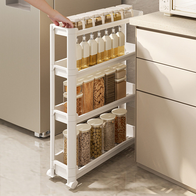 【禾豆c】厨房卫浴客厅夹缝置物架多层收纳架子多功能移动小推车,住宅家具,移动边几/推车,淘宝优惠券,粉丝福利购,淘宝优惠卷