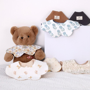 婴儿围嘴纯棉宝宝围嘴A类棉纱布儿童围兜柔软加大新生儿口水巾