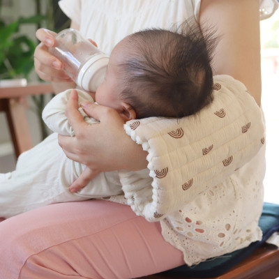 纯棉纱布哺乳枕 手臂枕 柔软透气吸汗 婴儿喂奶胳膊枕头  肚围