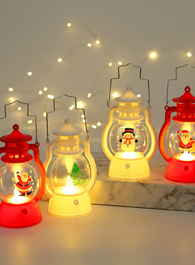 圣诞节小马灯小夜灯手提小油灯幼儿园儿童圣诞节礼物烘焙装饰摆件